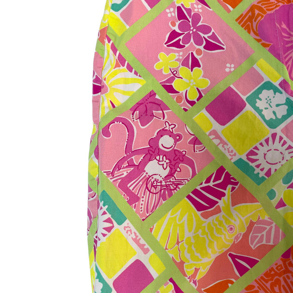 LILLY Pulitzer Diamond Head Patch Hawaiian Print Cropped Pants Sz 6 - Picture 3 of 5
